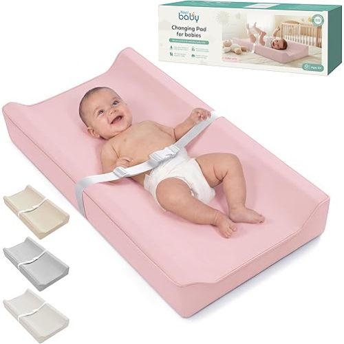 Kopi Baby Changing Pad – The Original, Waterproof Easy-to-Clean Vegan Leather Portable Diaper Changing Pad, Newborn Baby Essential Must-Have - Pink