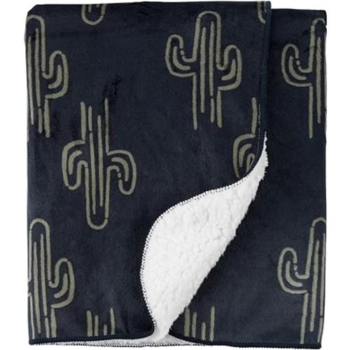 Carter's Baby Cactus Cozy-Lined Plush Blanket, Black