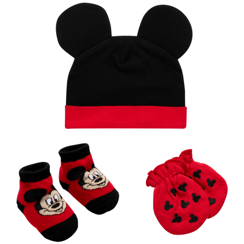 Disney Newborn Baby Boys Take Me Home Layette Gift Set: 3D Ear Hat, Socks and Mitten: Mickey Mouse, Winnie The Pooh