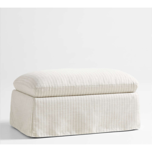Ever Striped Slipcovered Storage Nursery Ottoman by Leanne Ford