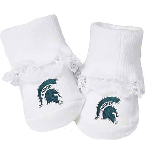 Michigan State University Spartans Baby Toe Bootie Socks with Lace