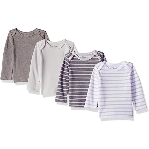 Hanes Baby and Toddler Long Sleeve Flexy Soft Knit Expandable Shoulder Pullover Undershirt (4 Pack)