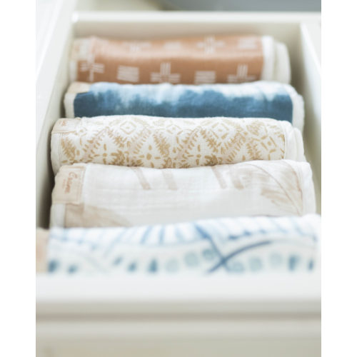 Caspian 3-pc. Burp Cloths | Muslin - Crane Baby