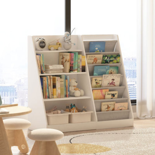 Isabelle & Max™ Andriette 31.5'' H X 35.4'' W Solid Wood Kids Standard Bookshelf, Storage Organizer Cabinet, Book Display | Wayfair