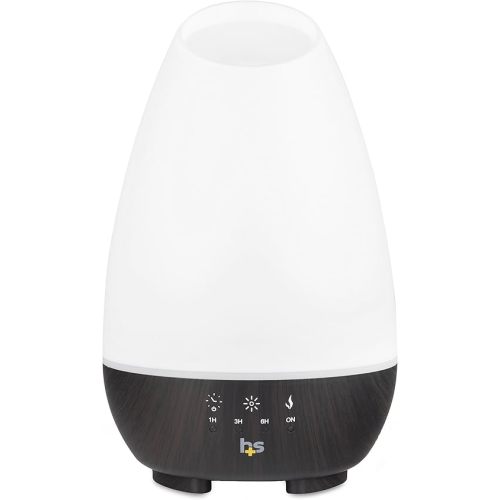 HealthSmart 500ML Essential Oil Diffuser for Large Rooms, Cool Mist Humidifier and Aromatherapy Diffuser, Adjustable Timer, Mist Mode and 7 LED Light Colors, White (Pack of 1)
