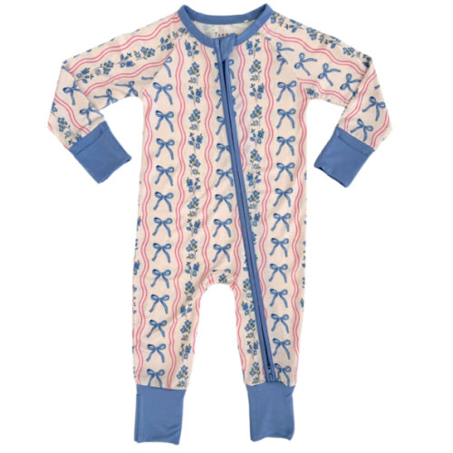 Amelia Bow Zipper Romper – In my Jammers
