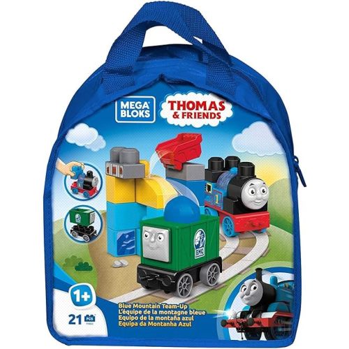Mega Bloks Thomas & Friends Blue Mountain Team-Up with Big Building Blocks, Building Toys for Toddlers (21 Pieces)