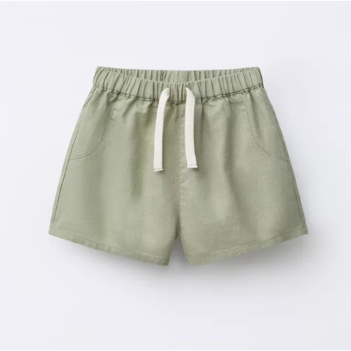 LINEN AND COTTON BERMUDA SHORTS - Khaki | ZARA United States