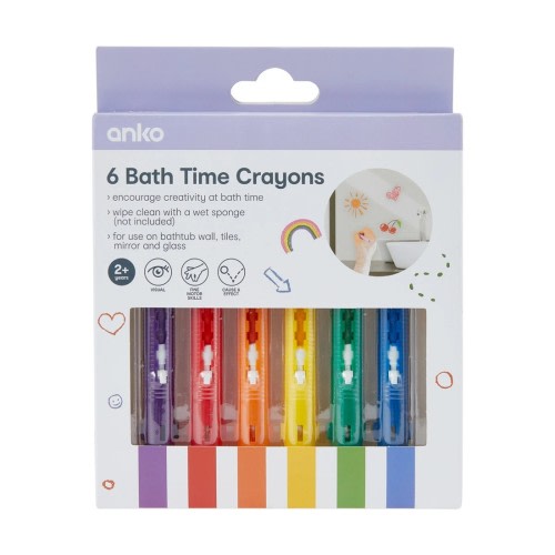 6 Pack Bath Time Crayons - Kmart