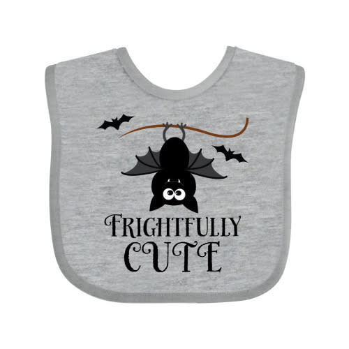 Inktastic Halloween Bat Frightfully Cute Holiday Boys or Girls Baby Bib