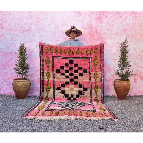 Pink moroccan rug-Moroccan Boujaad Rug - Handmade Rug - Custom Moroccan Rug -inique Pink Rug- Berber Rug - Home Decor Rug