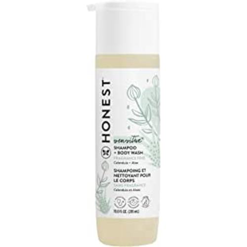 The Honest Company 2-in-1 Cleansing Shampoo + Body Wash | Gentle for Baby | Naturally Derived, Tear-free, Hypoallergenic | Fragrance Free Sensitive, 10 fl oz
