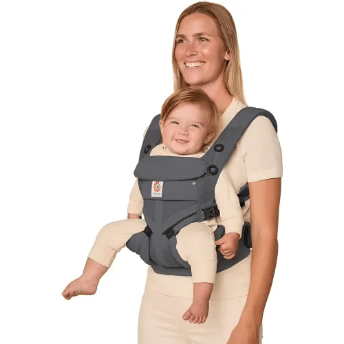 Ergobaby Omni Classic Baby Carrier Newborn to Toddler - Breathable Baby Carriers for Summer - All-Position Carrier with Lumbar Support (7-45 Pounds), Mesh, Charcoal Grey