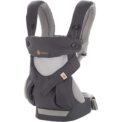 Ergobaby 360 All-Position Baby Carrier with Lumbar Support (12-45 Pounds), Carbon Grey, Cool Air Mesh