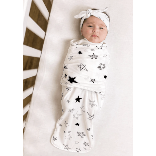 Norani Baby Snugababe Sleep Pod with Arm Inserts - Black and White Stars