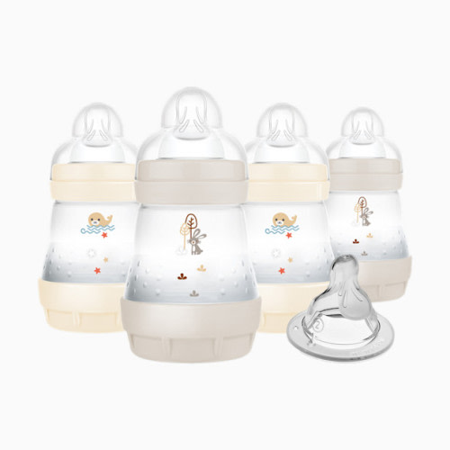Easy Start Anti-Colic Baby Bottle (4 Pack) - Cotton / Linen