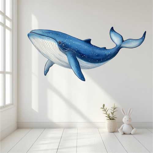 Whale Wall Decal | Whale Wall Sticker | Ocean Sea Nursery Decor | Peel and Stick | Watercolor Whale