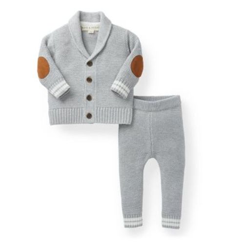 Baby Boys Baby Organic Cotton Cardigan and Sweater Legging Set