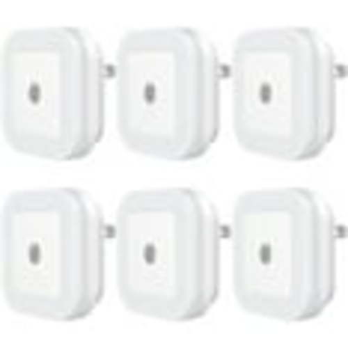 SYCEES 6-Pack Plug-in LED Night Light with Dusk to Dawn Sensor for Hallway, Stairs, Bathroom, Kitchen, Bedroom, Nursery, Kids Room, Daylight White