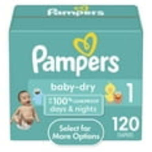 Pampers Baby Dry Baby Diapers Size 1, 120 Count (Select for More Options)