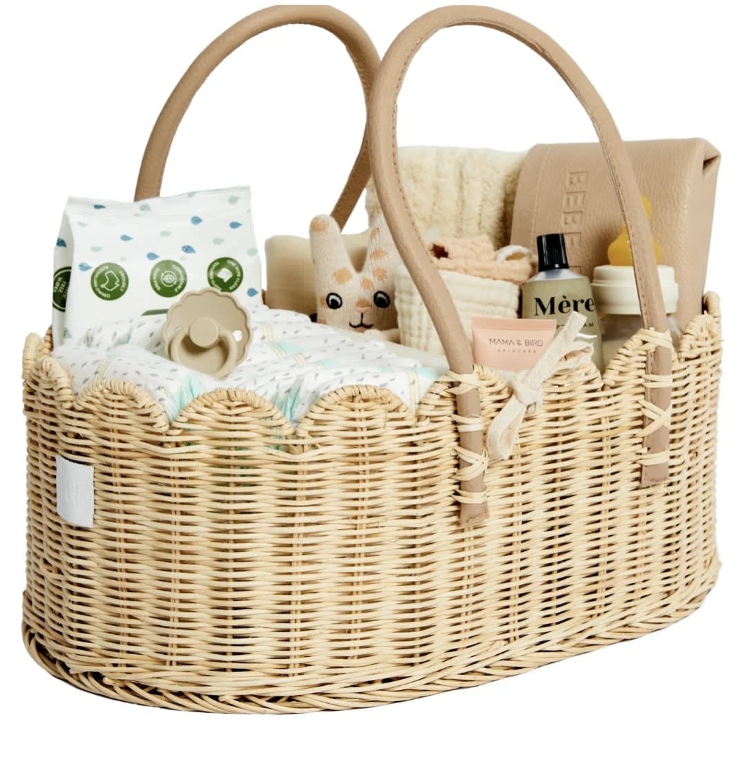 Baby Diaper Caddy Organizer "POPPY" Handmade & Natural by BEBE BASK® – BEBE BASK
