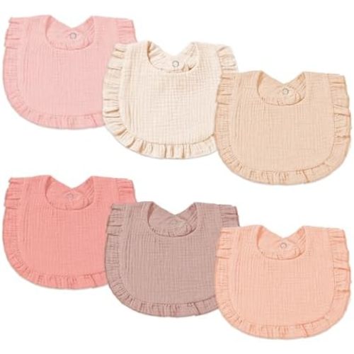 Muslin Baby Bibs for Baby Girls, Muslin Bibs Drool Bandana Bibs