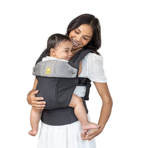 LÍLLÉbaby Complete All Seasons Ergonomic 6-in-1 Baby Carrier Newborn to Toddler - with Lumbar Support - for Children 7-45 Pounds - 360 Degree Baby Wearing - Inward & Outward Facing - - Charcoal and Silver