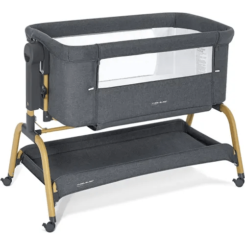ANGELBLISS 3 in 1 Baby Bassinet, Rocking Bassinets Bedside Sleeper with Comfy Mattress and Wheels, 6 Height Adjustable Easy Folding Portable Bedside Crib for Newborn Infant