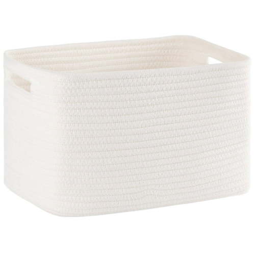 CHERISHGARD Cotton Storage Baskets,13 x 9 x 7.8 Inch, Woven Closet Organizers,Baskets for Organizing, Colorful Baskets for Baby Room