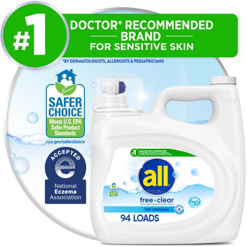 PR All Free Clear Liquid Laundry Detergent, 118 oz, 94 Loads