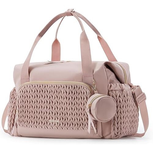 mommore Diaper Bag Tote, Large Capacity Travel Diaper bags, Hospital Bag for Labor Delivery, Baby Bag with Pacifier Case