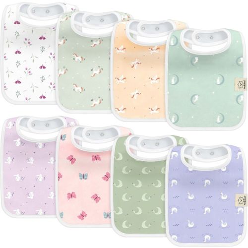 KeaBabies 8-Pack Organic Baby Bibs - Lunaris