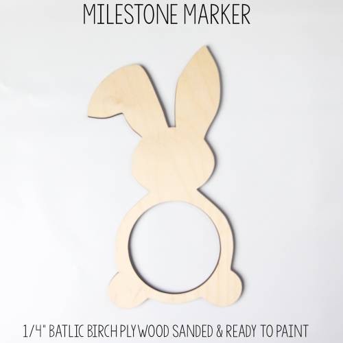 Bunny Rabbit Milestone Marker, Milestone Blanket Marker, Baltic Birch Wood Milestone Marker, Baby Shower Gift, Photo Prop, Month Marker