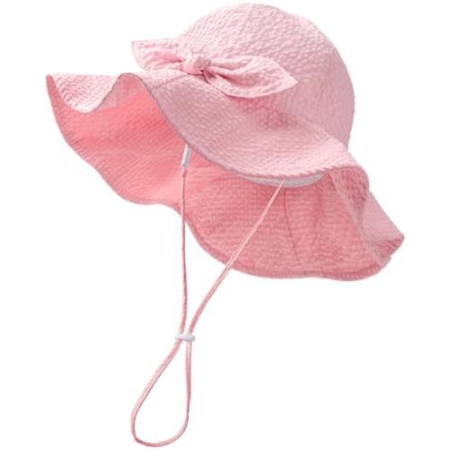 HONGTEYA Baby Sun Hat Toddler Girl Beach Hat Adjustable Outdoor Summer Hat UPF 50+ Sun Protection Wide Brim Infant Kids