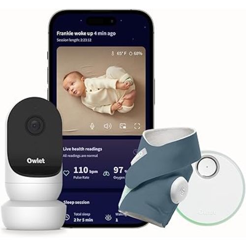 Owlet® Dream Duo Smart Baby Monitor: FDA-Cleared Dream Sock® Plus Owlet Cam 2- Tracks & Notifies for Pulse Rate & Oxygen While Viewing Baby in 1080p HD WiFi Video