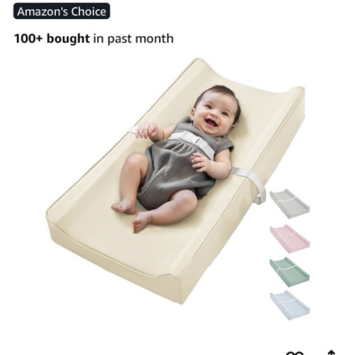 Vegan Leather Waterproof Baby Changing Pad - Wipeable, Extra Thick & Portable & Non-Slip Diaper Mat for Dresser, Crib, Travel | Soft & Safe (White)