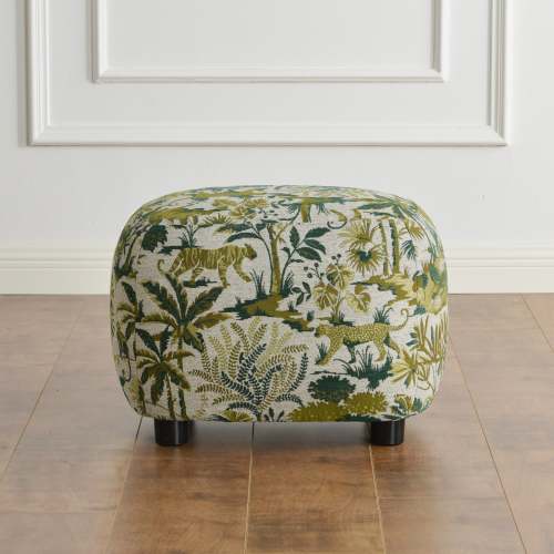 Kinwell Exclusive | Elmer Embroidered Fabric Ottoman