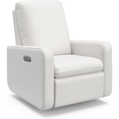 Graco Teddi Power Recliner Swivel Glider (Ivory Basketweave) – Electronic Power Recline, USB-A & USB-C Charger, Premium Cushioning & Comfort