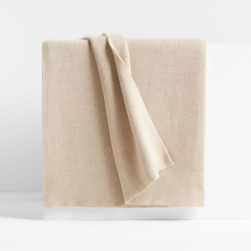 Calda Chantilly 70"x55" Warm Sand Beige Throw Blanket