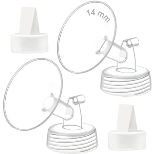 Maymom 14mm Flange and Duckbill Valve Compatible with Spectra S1 S2 9 Plus. Not Original Spectra Pump Parts. Replace S2 Pump Parts Flange Duckbill Valve
