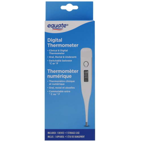 Equate Digital Thermometer, 1 device, 1 storage case