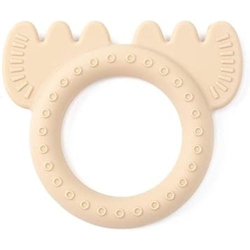 Bella Tunno Rattle Teether – Soft Silicone Teether Baby Rattle with Easy Grip, Soft Rattle, and Fun Animal Shapes to Help Soothe Baby Teething, Non-Toxic, BPA Free (Moose)