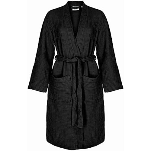 Muslin Unisex Bathrobe Women & Men, Turkish 100% Cotton Kimono Lightweight Robe | Long Robes Soft, Absorbent, Spa robes