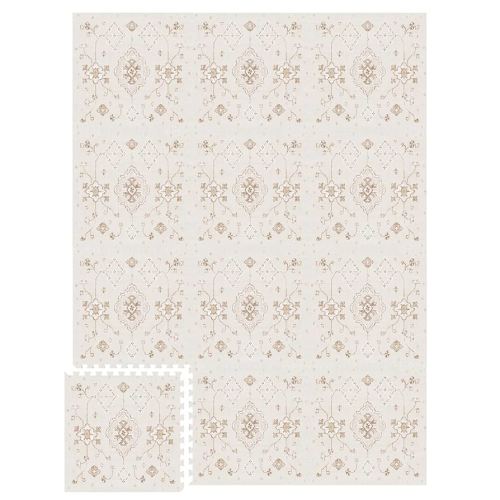 Lillefolk Foam Baby Play Mat – Interlocking Tiles for Kids | Non-Toxic Crawling Mat for Tummy Time, Toddlers & Infants – 6x8ft Vintage Design 12 Tiles