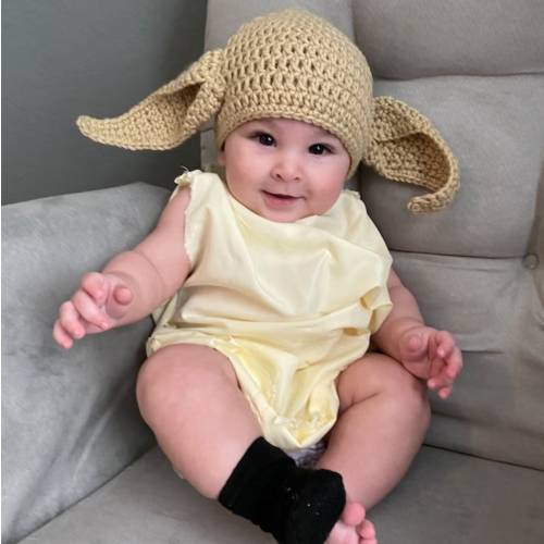 House Elf Hat/ Elf Hat/ Crochet House Elf Hat/ Infant House Elf Photo Prop/ Baby Kids Toddler Adult House Elf Beanie/ Halloween Costume