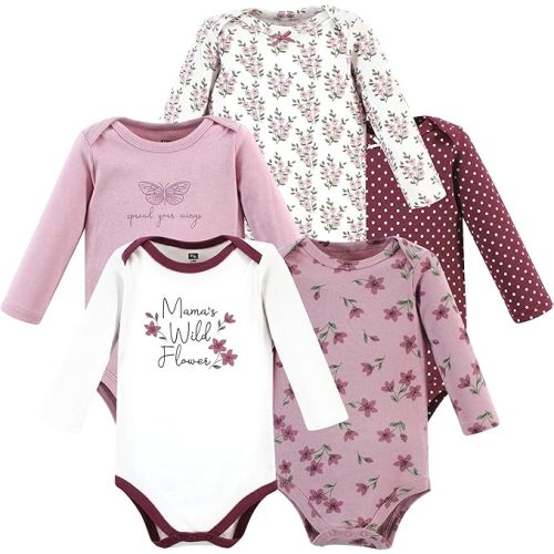 Hudson Baby baby-girls Cotton Long-sleeve Bodysuits
