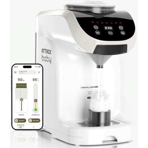 Formula Maker Machine - Accurate WiFi Formula Dispenser with Inbuilt Sensors to Prevent Malnutrition - Instant Heating & Automatic Mixing - Quick Warm Bottle W/Free Mobile App