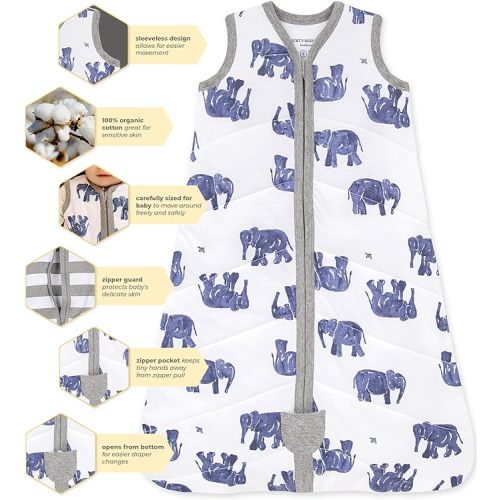 Burt's Bees Baby Beekeeper Infant Wearable Blanket, 100% Organic Cotton Unisex, Girl, Boy Swaddle Transition Sack - Light Weight 0.5 TOG or Medium Weight 1.5 TOG - Newborn Essentials Sleep Clothes