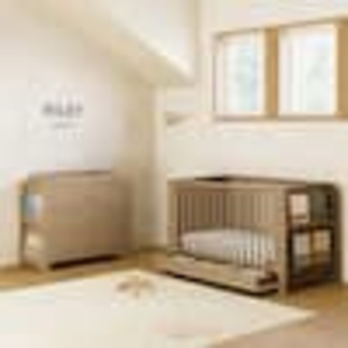 Graco Read-with-Me Driftwood 4-in-1 Convertible Crib with Drawer 04688-707
