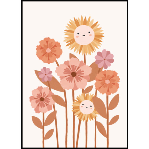 Happy Flowers Poster